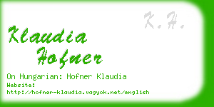 klaudia hofner business card